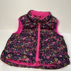 GAP Toddler Girl ColdControl Floral Puffer Vest Size 18-24 Months